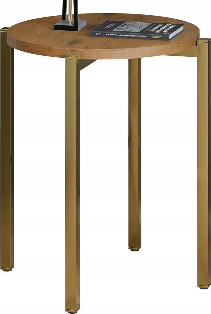 Modern Round Nightstand 35X35X46 Cm Metal Gold