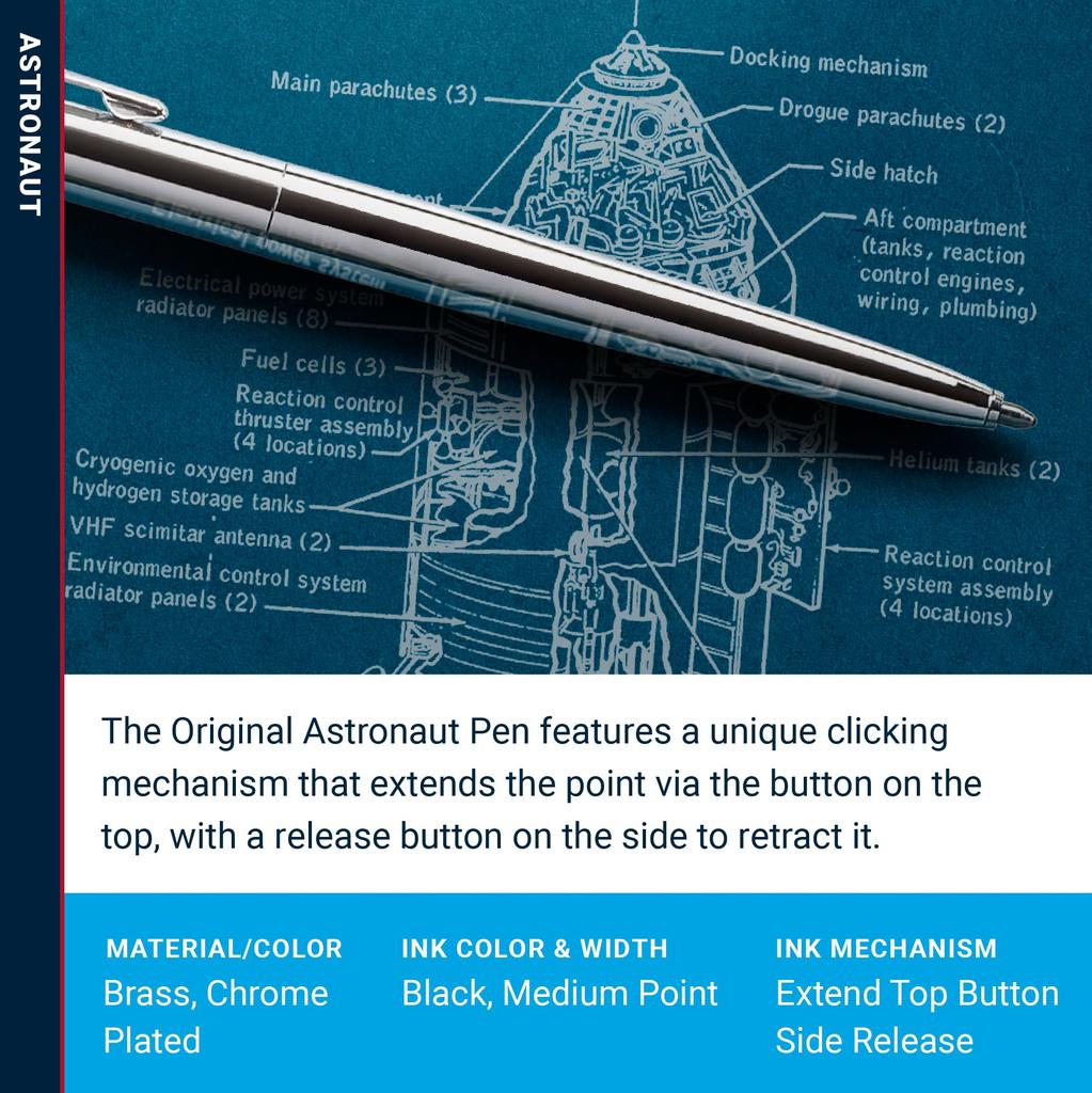 Fisher ASTRONAUT Ballpoint Pen Chrome 1010034 AG-7