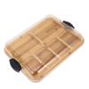 Wurstplatte mit eingebauten Fächern Klarsichtiger abschließbarer Deckel Beidseitiges Bambus-Schneidebrett Käsebrett