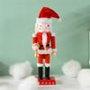 AEE4-1 PCS Wood 25CM Wood Nutcracker Santa Figure Ornaments Christmas Home Decor Present Ornaments