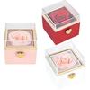 Innovative Revolving Ring Box with Beautiful Flower Charm Jewelry Presentation Case Suitable for Special Surprises