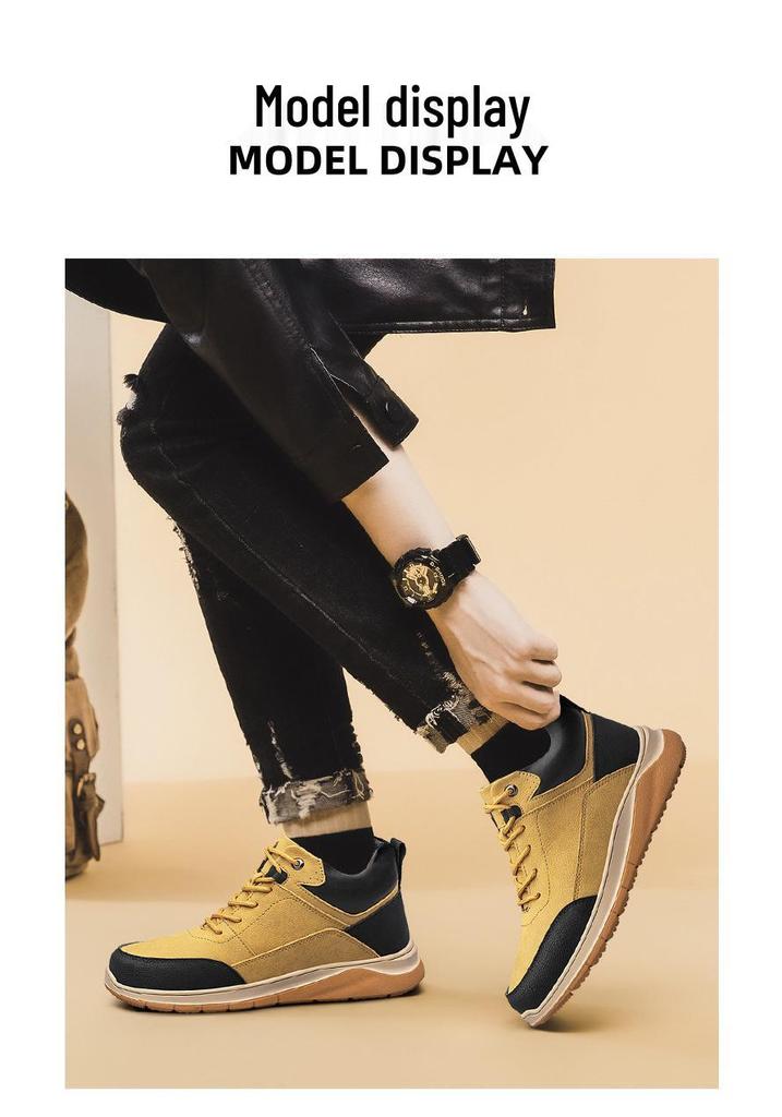 Men's Height-Boosting Casual Shoes, Breathable & Soft 6CM/8CM Sole, Wear-Resistant, Versatile Fashion Sneakers