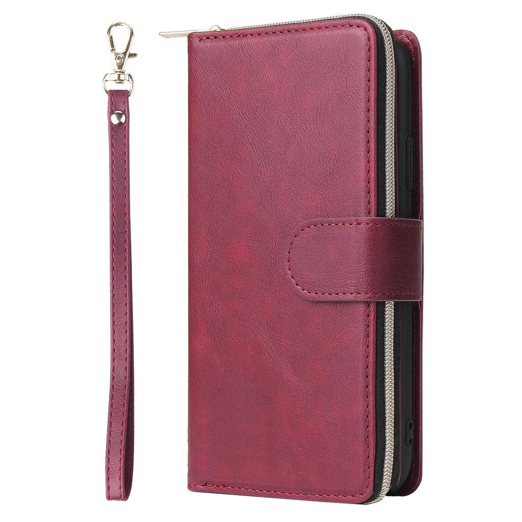 Apple 17 Pro Max Nine-Card Zipper Protective Leather Case for iPhone Air/16E