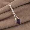 Amethyst Gemstone 925 Sterling Silver Handmade Jewelry Designer Pendant 1.79" Gift For Birthday PP-69-1