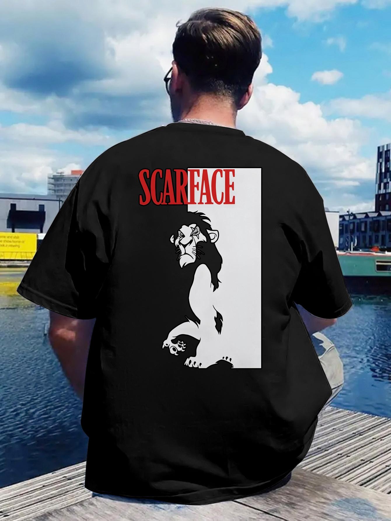 Scarface Graphic T-shirt - Bold Graphic Print Short Sleeve Crew Neck L