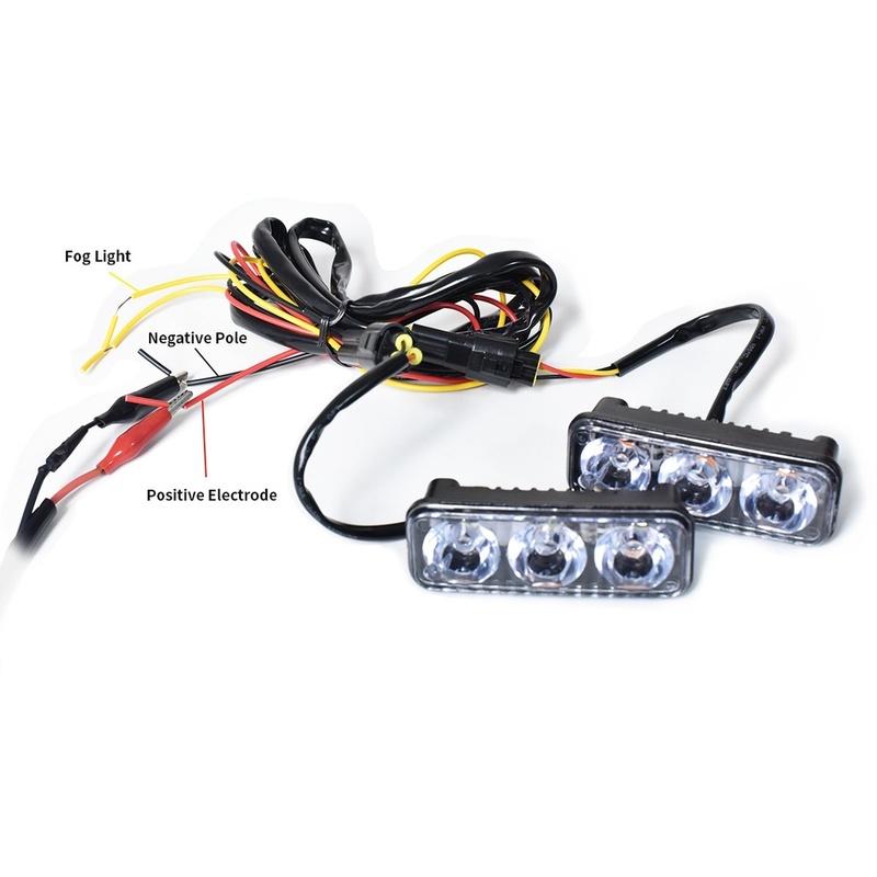 Car Motorcycle LED Daytime Running Light Turn Signal Lamp 3LED Work Lights 800LM High Brightness Auto Exterior Accessories