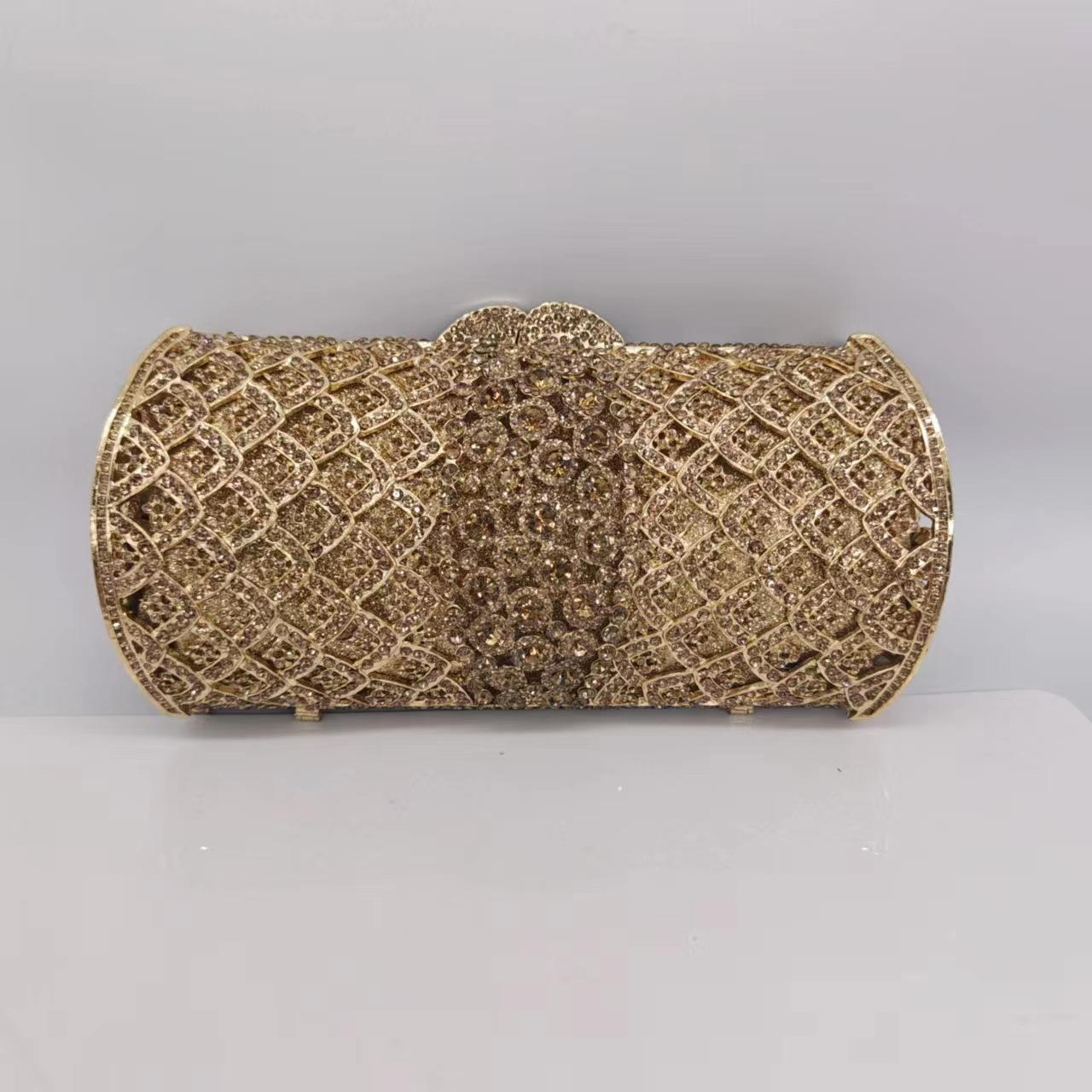 Metal diamond clutch bag evening dress banquet handbag high-end crystal women s bag purse