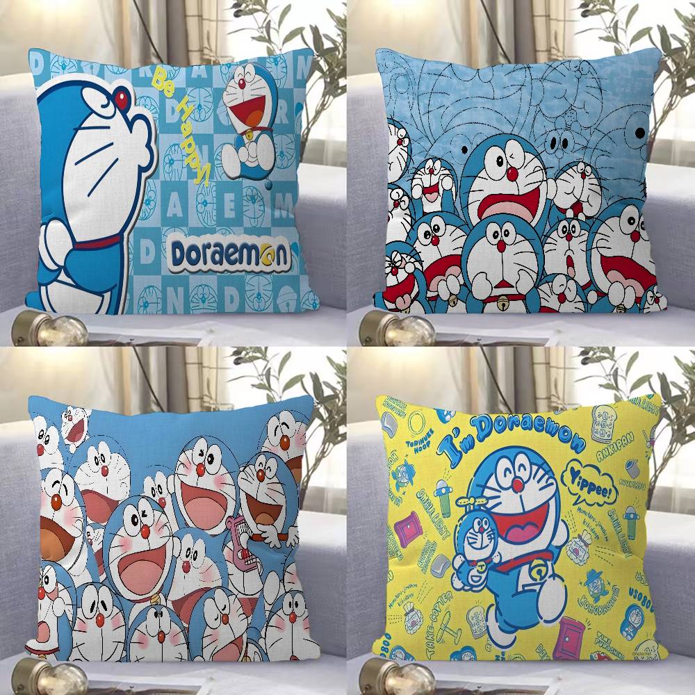 Funny DDoraemon Cartoon Personalized Pillow Cover Kids Bedroom Wild Party Decor Pillowcase kid Birthday shower Gift