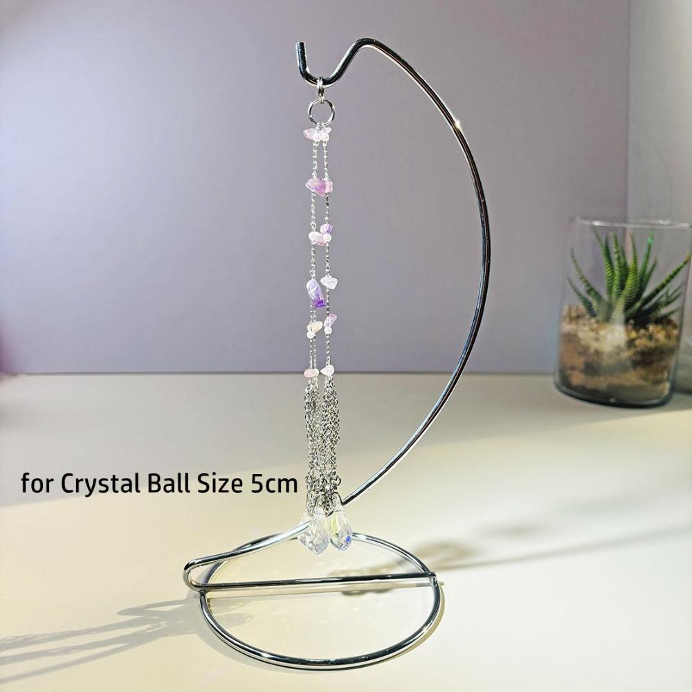 

with Display Stand Amethyst Crystal Holder Cage Stainless Steel Home Decoration Crafts Silver 2