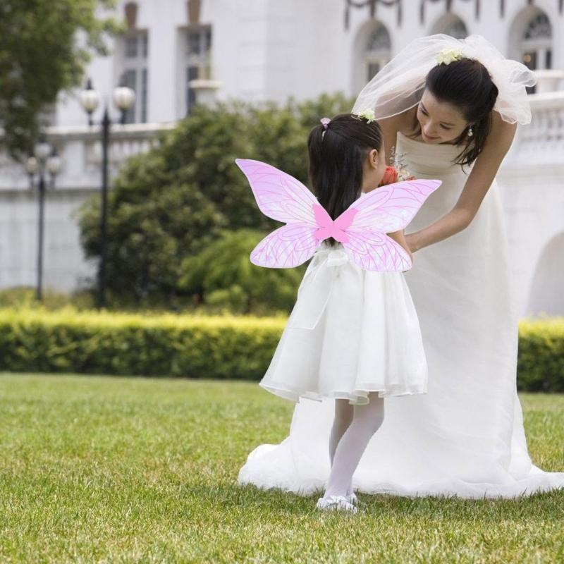 Butterfly Wing and Star Wand Set Cosplay Fairies Wing and Wand Butterfly Dress up Outfit for Girl Christmas Masquerades