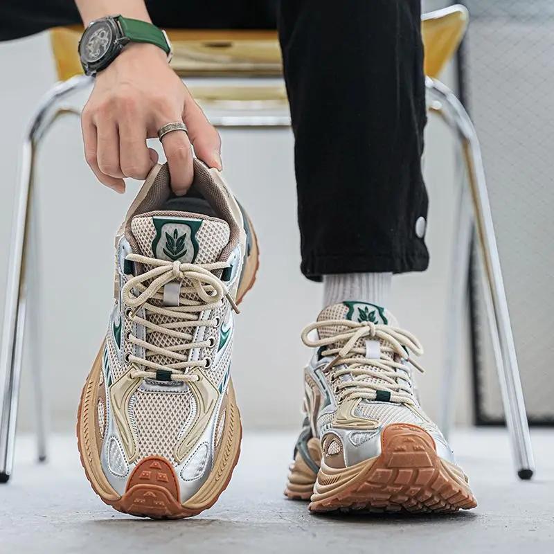 Fashion Thick Platform Hiking Man Casual Sneaker Simple Summer Sale Original Deals Low Price Without Leather Wide Sports Shoes for Men