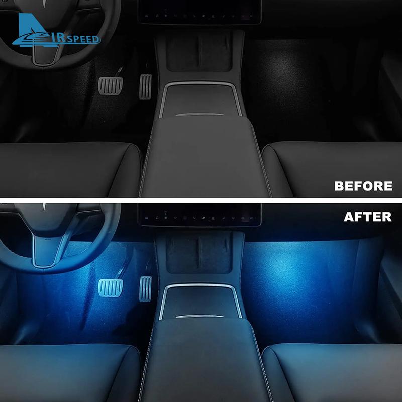 Ultra-Bright Interior Foot-Well Lights for Tesla Model Y Juniper 2025- Model 3 Highland 2018-2024 Model S/X LED Bulbs Kit