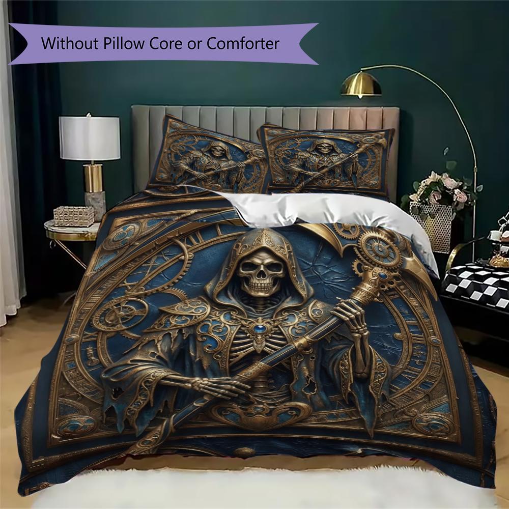 Death Pattern Bedding uilt Set uilt Cover Pillowcase Home Decoration Birthday Gift (1 * duvet cover + 2 * pillowcase without core)57