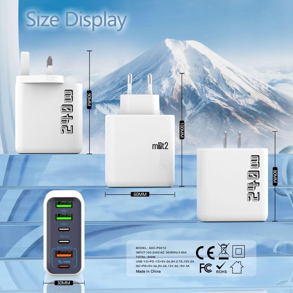 2025 Multi-Port Fast Charger Set - EU, US, UK, AU, IN Standards