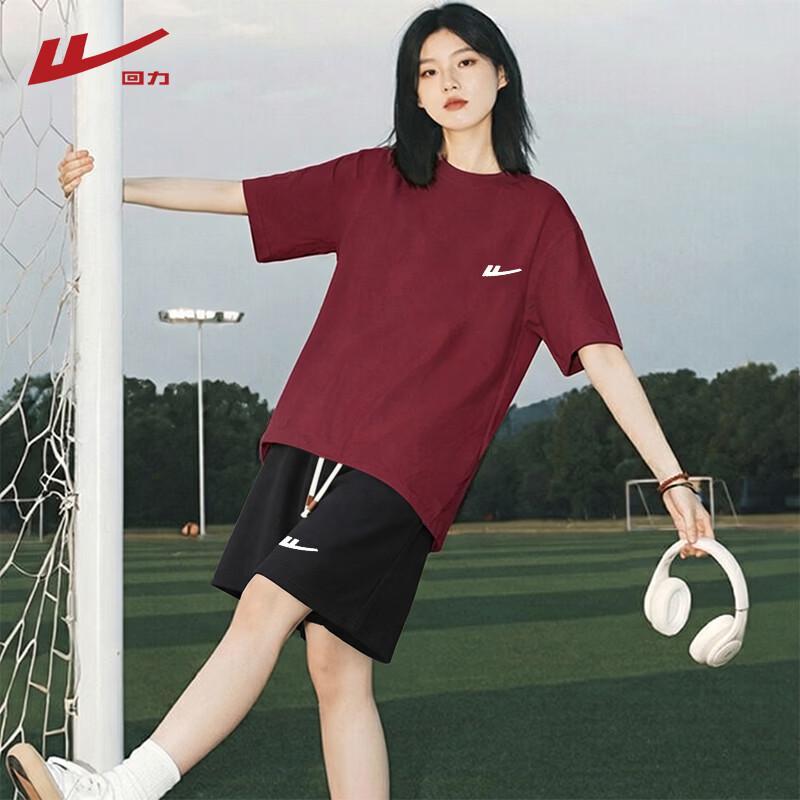 Warrior Women's Loose Fit Cotton T-Shirt & Waffle Shorts Set
