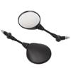 Motorcycle Black Universal 10mm Side Mirror Rearview Mirror Anti-fall Folding Round Mirror
