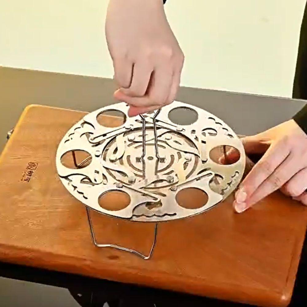 Removable Handle Rotating Scalable Steamer Foldable Steaming Rack Durable Steaming Basket  Dumpling