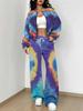 Color tie-dye 1116 new popular autumn and winter new European and American women's clothing smudge and dye suit women