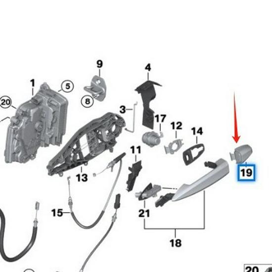 Capac Mâner Ușă Față Dreapta BMW X5 F15/X6 F16 - Negru