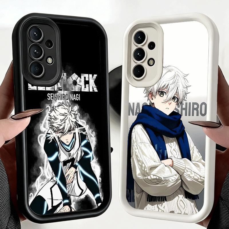 Phone Case for Samsung Galaxy A17 A16 A15 A14 A13 Blue L-Lock Nagi Seishiro A56 A36 A26 A55 A35 A25 A54 A34 A24 A53 A33 A23 A07