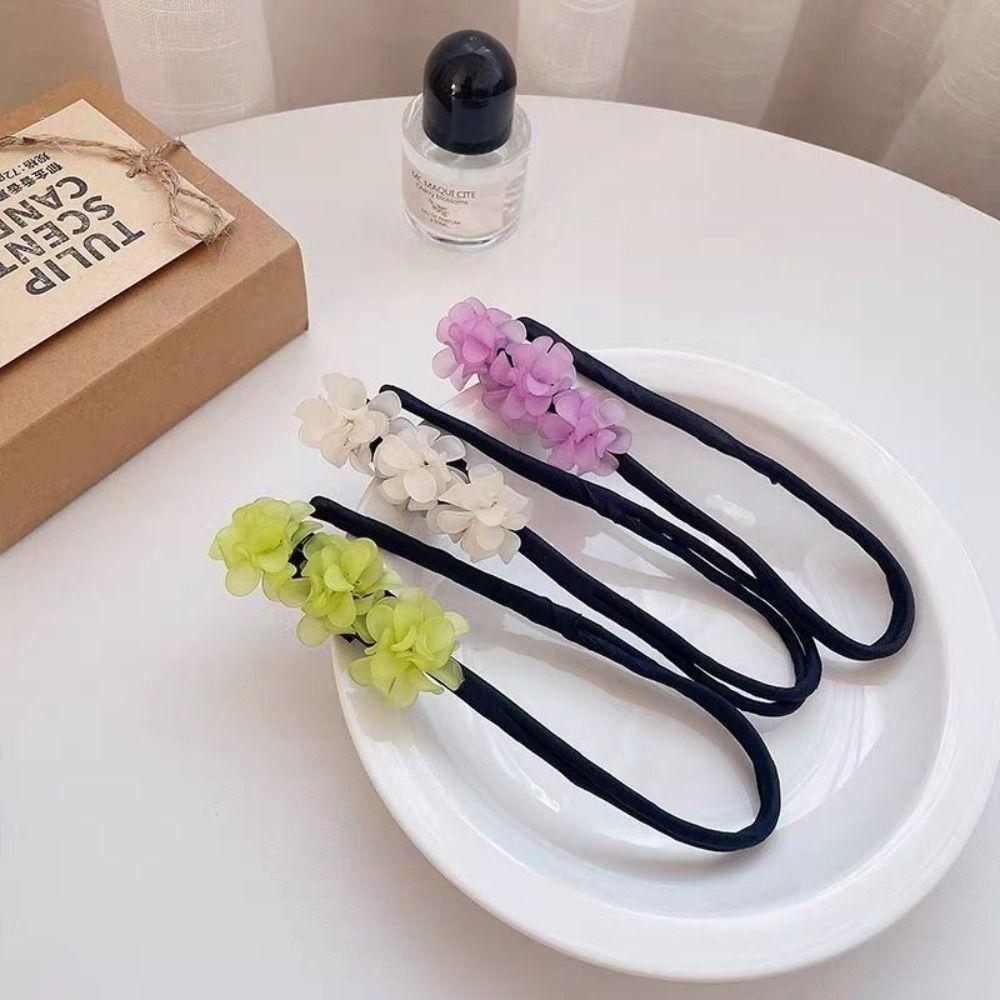 Bun Maker Hair Bun Elegant Hair Curler Hair Rubber Bands Flower Scrunchie  Women