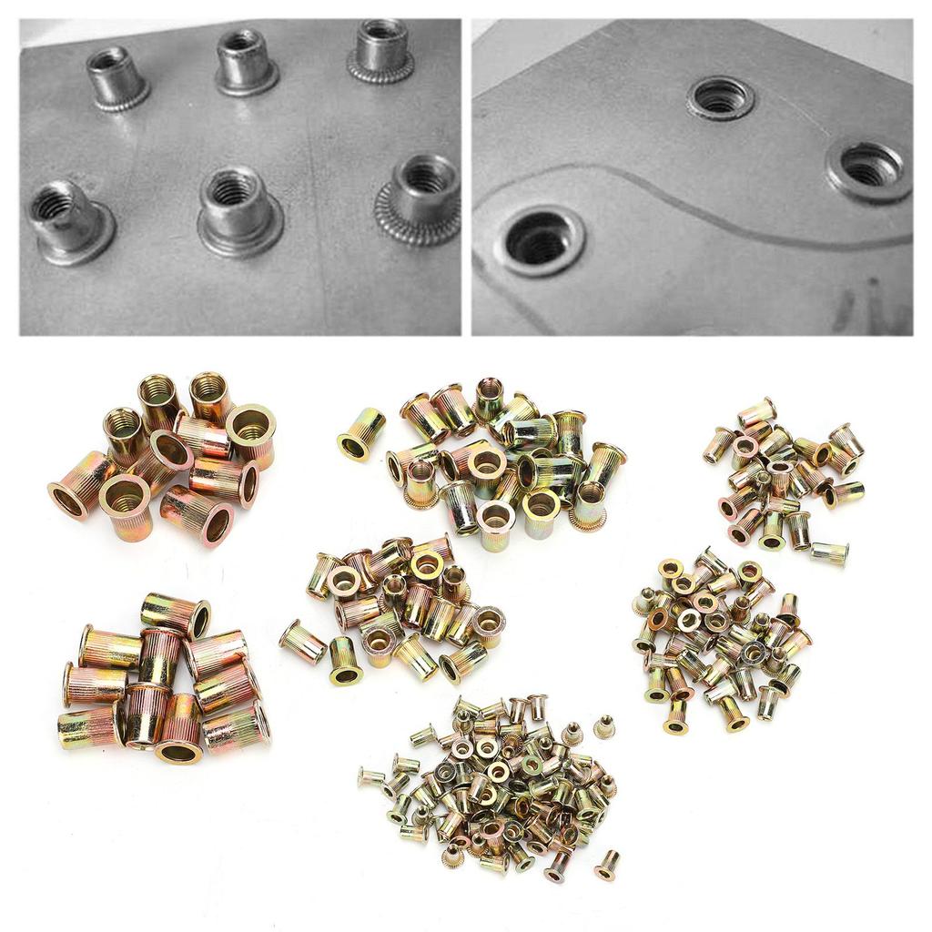 220pcs ColorPlated Zinc Rivet Nut Mixed M345681012 Insert Nutserts Assortment Kit