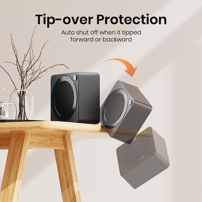 Chauffage d'appoint 500W Chauffages d'appoint à faible consommation d'énergie pour usage intérieur, Chauffage de bureau électrique à chauffage rapide en céramique PTC, Surchau