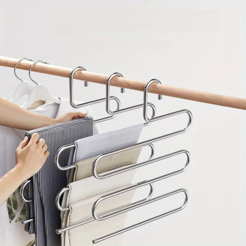 Magic Clothes Hanger Five-Layer Stainless Steel S Trouser Rack Inner Trousers Storage Rack