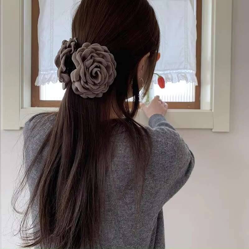 9cm Große Blume Haarspangen Französische Krallenklemme Für Frauen Haarschmuck Koreanisch Hinterkopf Haarklammer Mädchen Geschenke