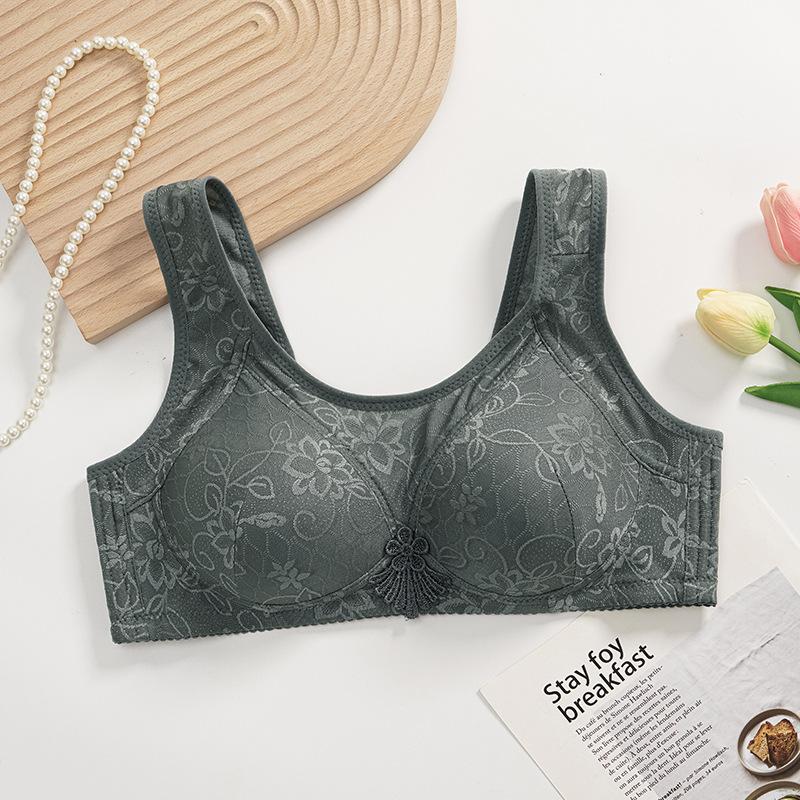 

Новый большой размер, сексуальный жаккардовый сборный боковой сбор, антисветовой топ для груди, нижнее белье для пожилых людей, бюстгальтер 80