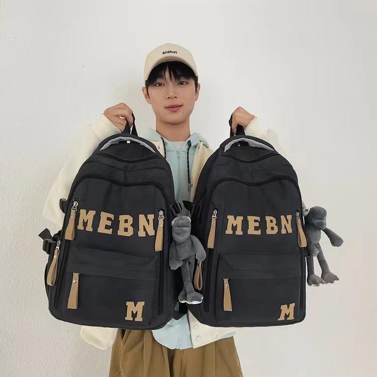 Schoolbag Casual Backpack Male College Students Simple Fashion Large Capacity School Bag Female Junior High School Students Computer Travel Backpack