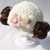 Einfarbige Trendige Baby Mütze Handgefertigter Spitzen Turban Baby Mütze Mädchen Strickmütze Neugeborenen Mütze