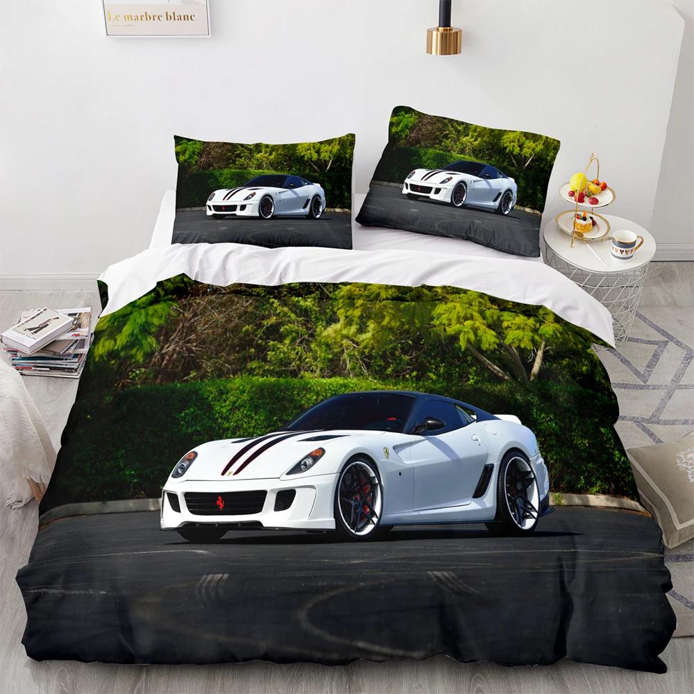 Sportbilsracing Sängklädesset Enkel Twin Full Queen King Size SUV Lastbil Sängset Aldult Barn Sovrum Påslakanset Män Pojke Gåva