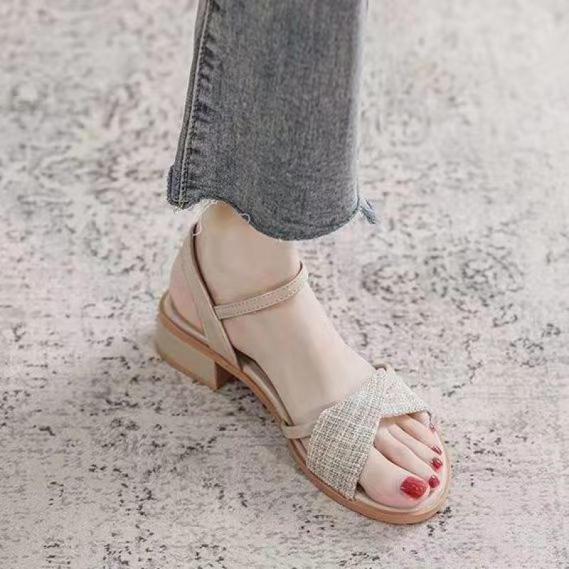 

Женские летние сандалии, роскошные босоножки из искусственной кожи для женщин, тенденции 2024 года, модные босоножки на каблуке 40