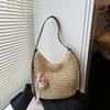 Large capacity woven straw bag women's summer new shoulder messenger bag seaside vacation wind beach bag