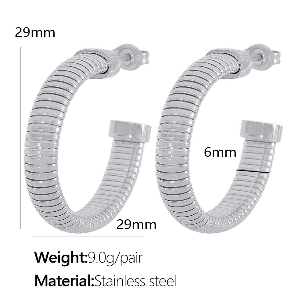 Fashion Versatile Design Sense Open Snake Ring Elastic Threaded Bracelet Earrings Trendy Personality Set