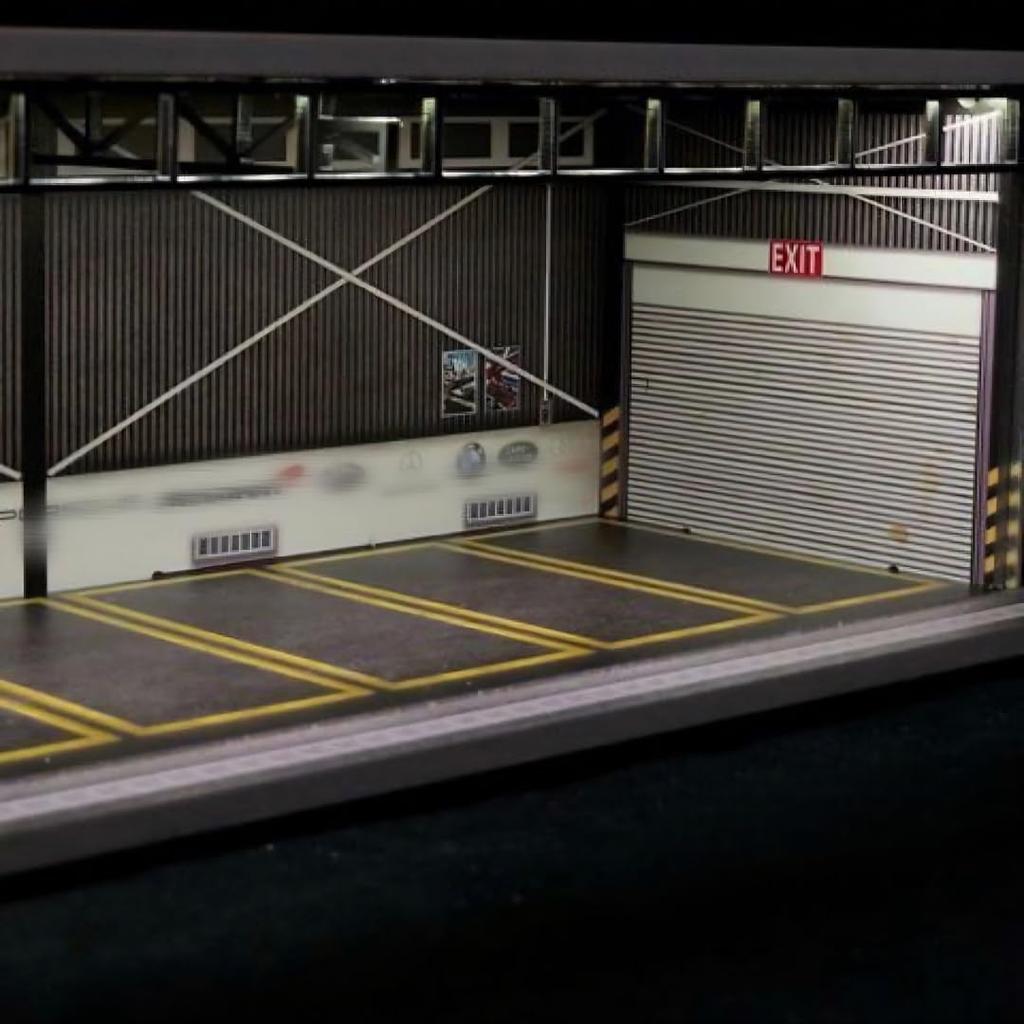 Diecast Car Garage Diorama Parking Lot Display Base Photography Background Model G-Fans 1/64 (gray) [Used]
