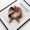 Silk Square Scarf: Solid Color Rolled Edge Headscarf for Women (53cm)
