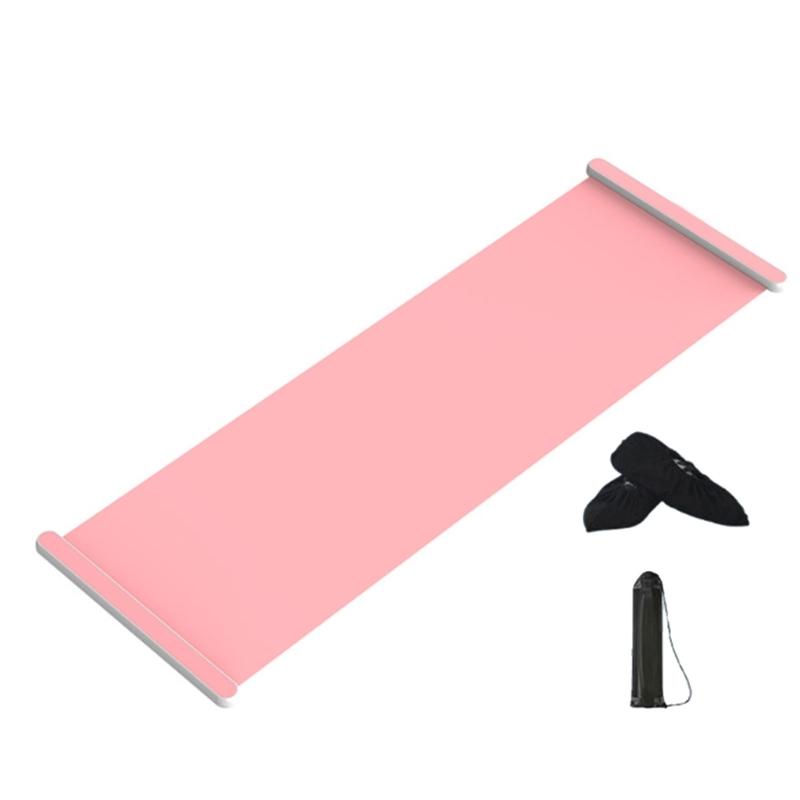 Pilates Board for Working Out Indoor Skating Training Equipment Slide Board Sports Sliding Mat Yoga Fitness Sliding Mat 180x50CM розовый