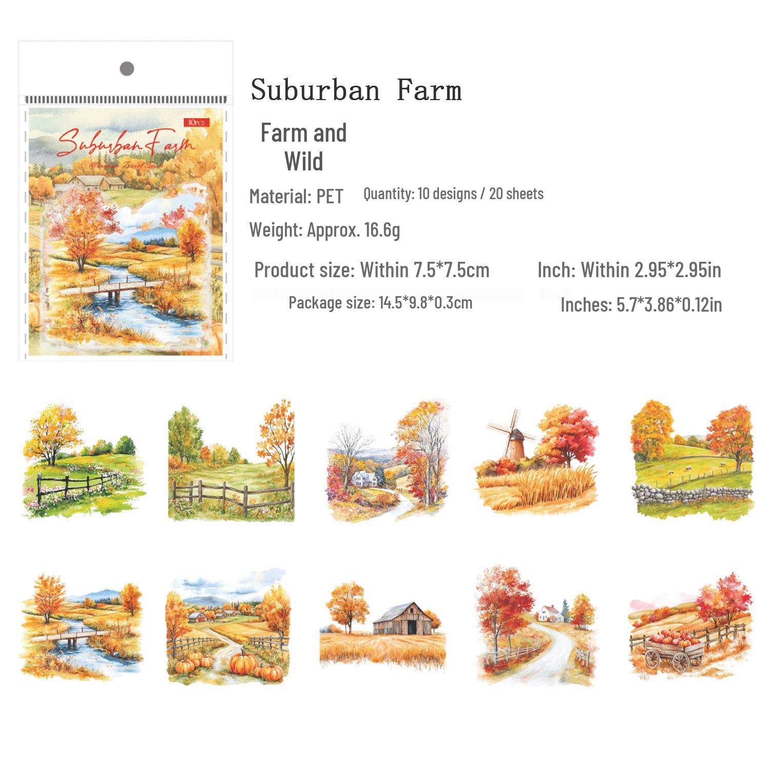 Gugu Forest Scenery Stickers: Retro Mountain & River Landscape PET Journal Decor (20 Sheets)