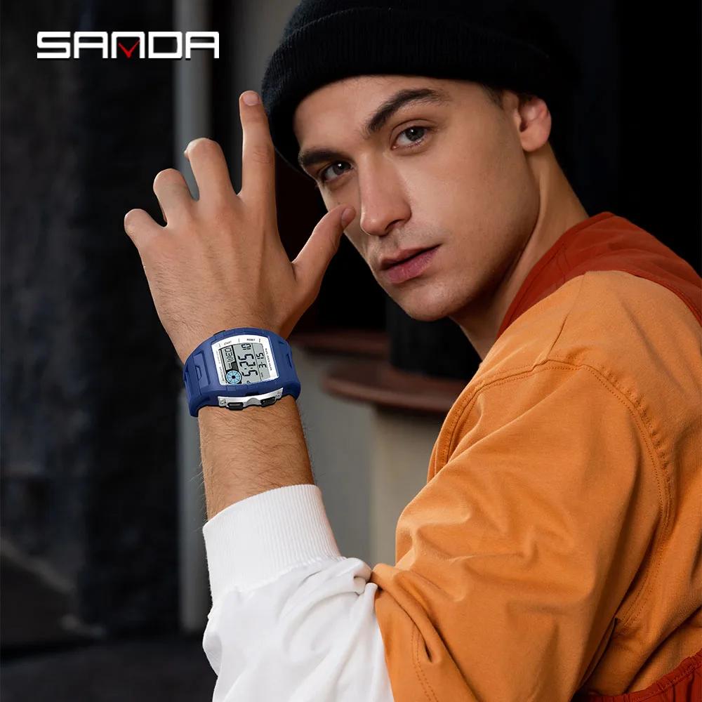 Sanda 2225 Luxury Men's Digital Watch Multi Functional Night Light Calendar Stopwatch Fashion Men's Sports Watch Reloj Hombre