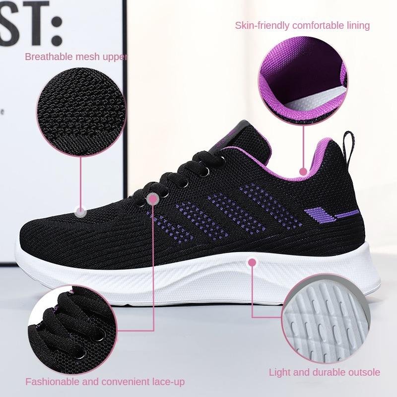 Fashion Women's Casual Soft Sole Sports Shoes, Breathable Single-sided Mesh Shoes, Mom's , Running Shoes, Women's Sneakers