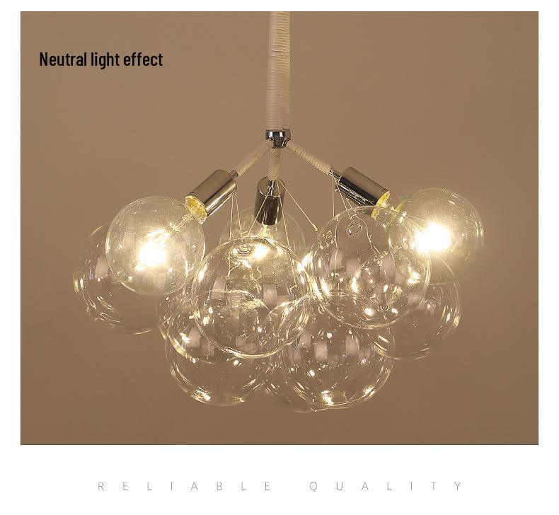 Nordic Romantic Bubble Lamp - Creative Glass Pendant for Children's Room, Living Room, or Restaurant.