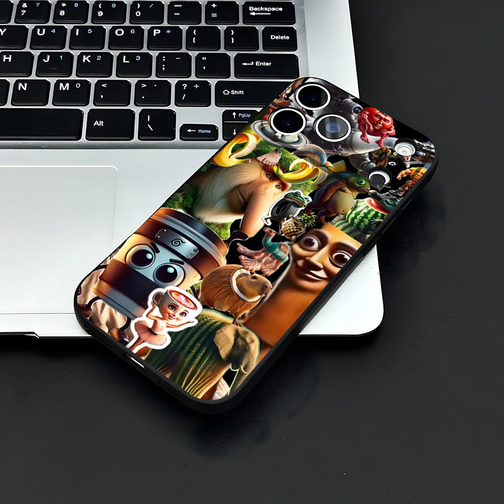 Animals Italian Brainrot Phone Case For IPhone 17 Air 16 E Pro Max 15 14 13 Mini 12 Pro 11 Max Plus Black Soft Shell
