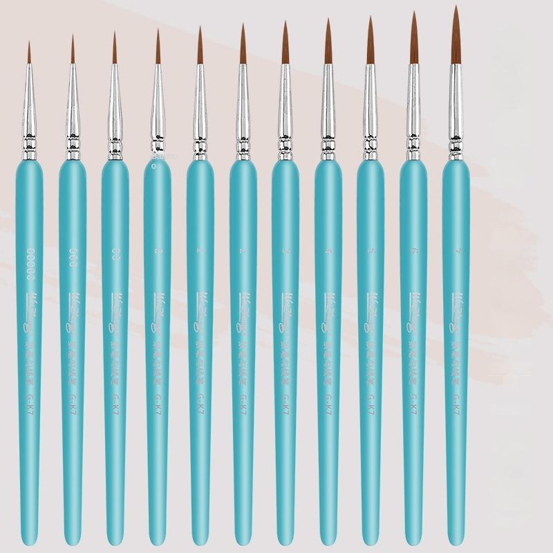 11 PCS Miniature Paint Brushes Set Fine Detail Paint Brush Mini Artist Brush for Watercolor Painting Art Supplies Stationery синий