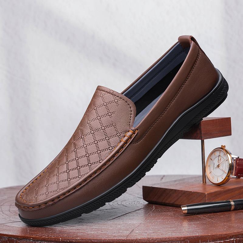 Fashion High Quality Comfortable New Top Layer Cowhide Business Casual Leather Shoe Fashionable Men Outdoor Breathable Soft Soled Loafer