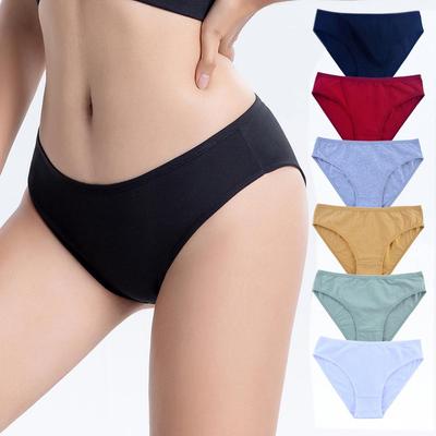 Women's Underwear Panties Cotton Breathable Panty Female Briefs Mid-Rise Undershorts