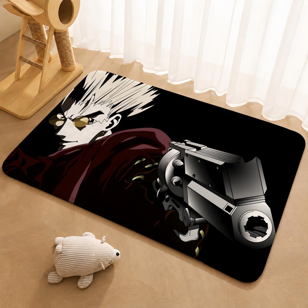 Anime TRIGUN STAMPEDE Floor Mat Floor Mat Soft Flannel Non-Slip Door Rug for Living Room