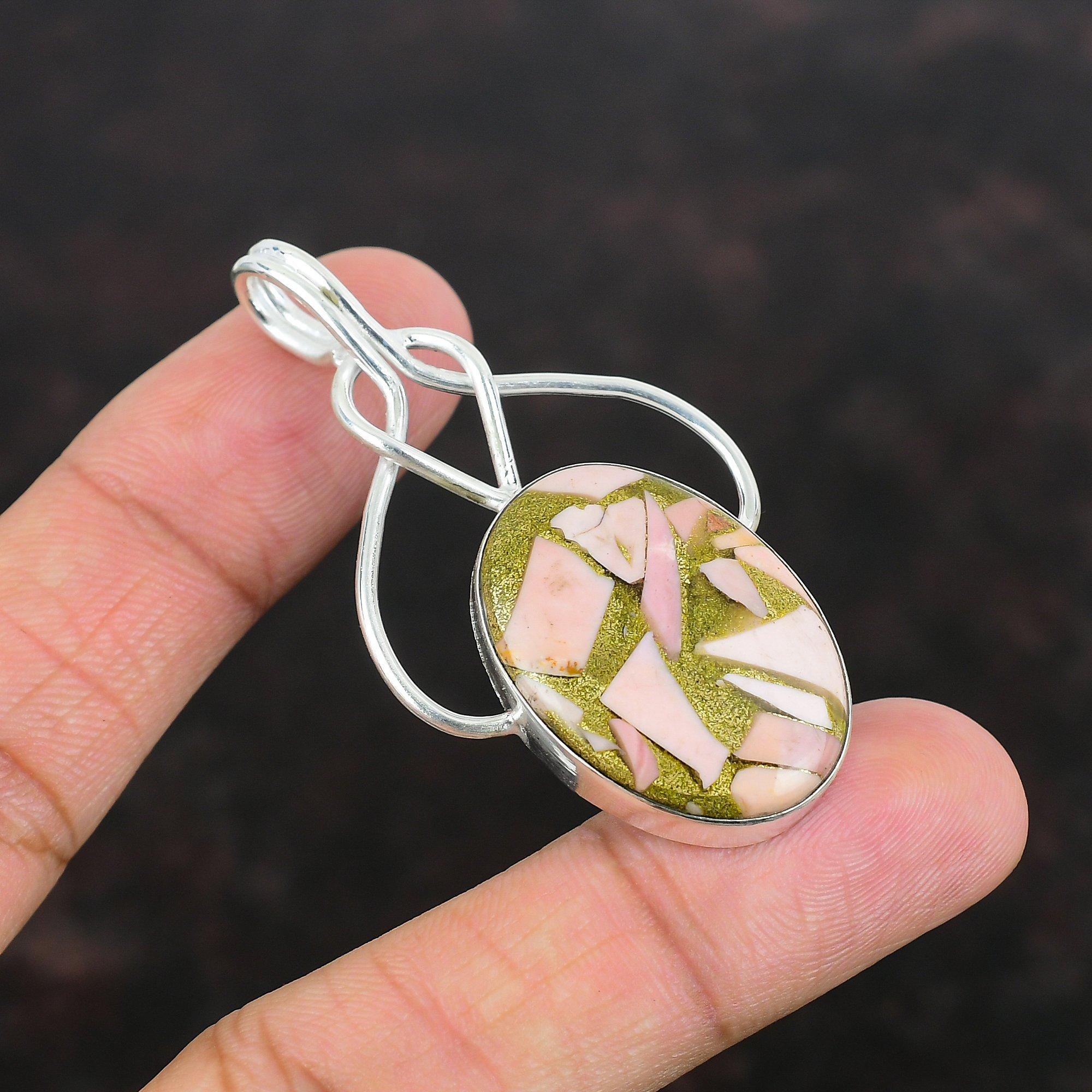 

Copper Pink Opal Pendant Handmade Gemstone Jewelry Birthstone Pendant 925 Sterling Silver Pendant Natural Pink Opal Jewelry Engagement Gifts