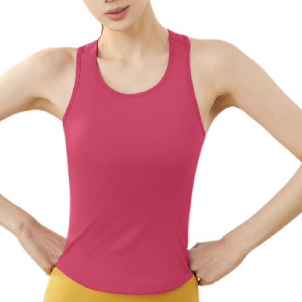 Anti-Light Yoga Vest Round Neck Design Tight Body Vest Flexible Fitness Tank Top  Yoga Practice